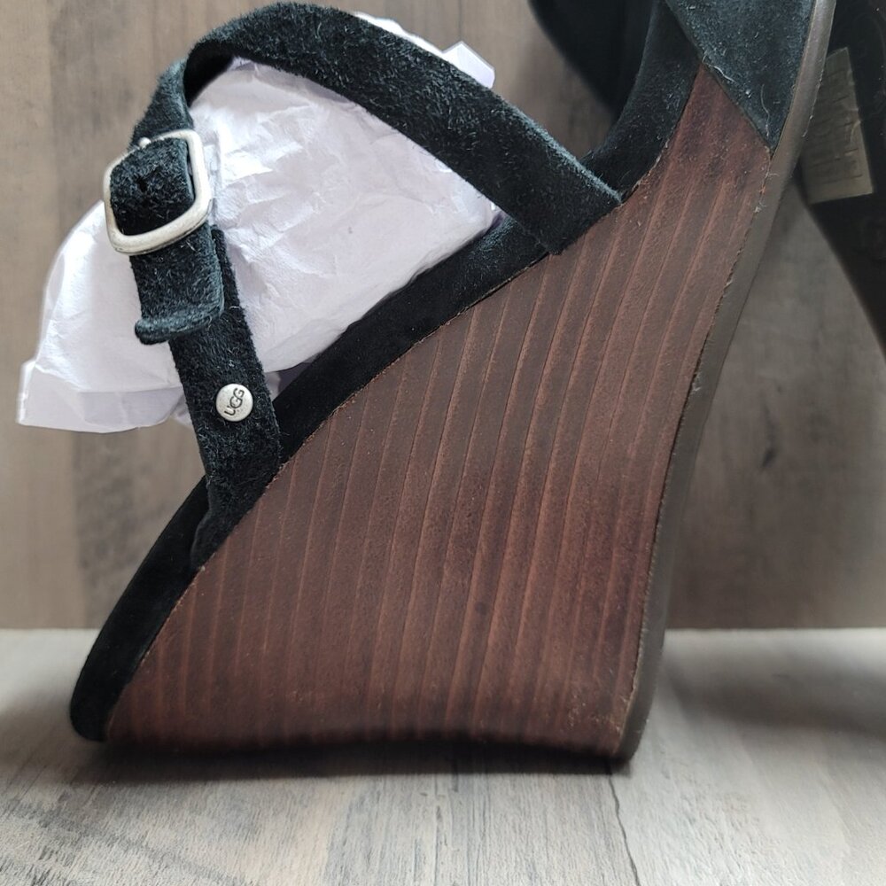 UGG 3191 Jullita II Black Suede Wedge Slide Sandals Shoes 5.5 - Picture 9 of 16